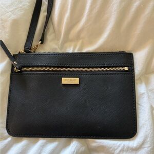 Kate Spade Black Pouch with Gold Accents